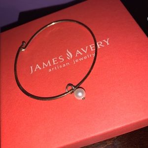 James Avery charm bracelet with pearl charm